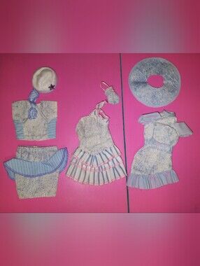 Barbie Doll Jeans Top skirt dress & Hat Bundle